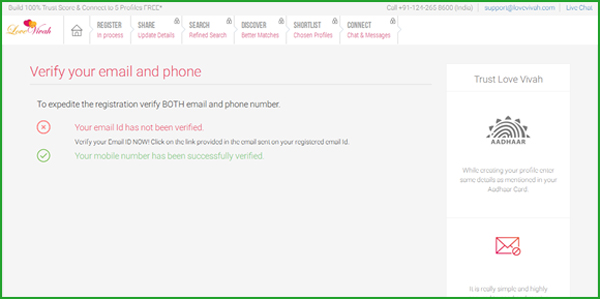 LoveVivah Email Verification