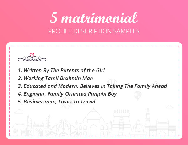 Writing about myself in matrimonial site examples